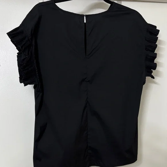 Express Black Ruffle Sleeve Top - Picture 2 of 4